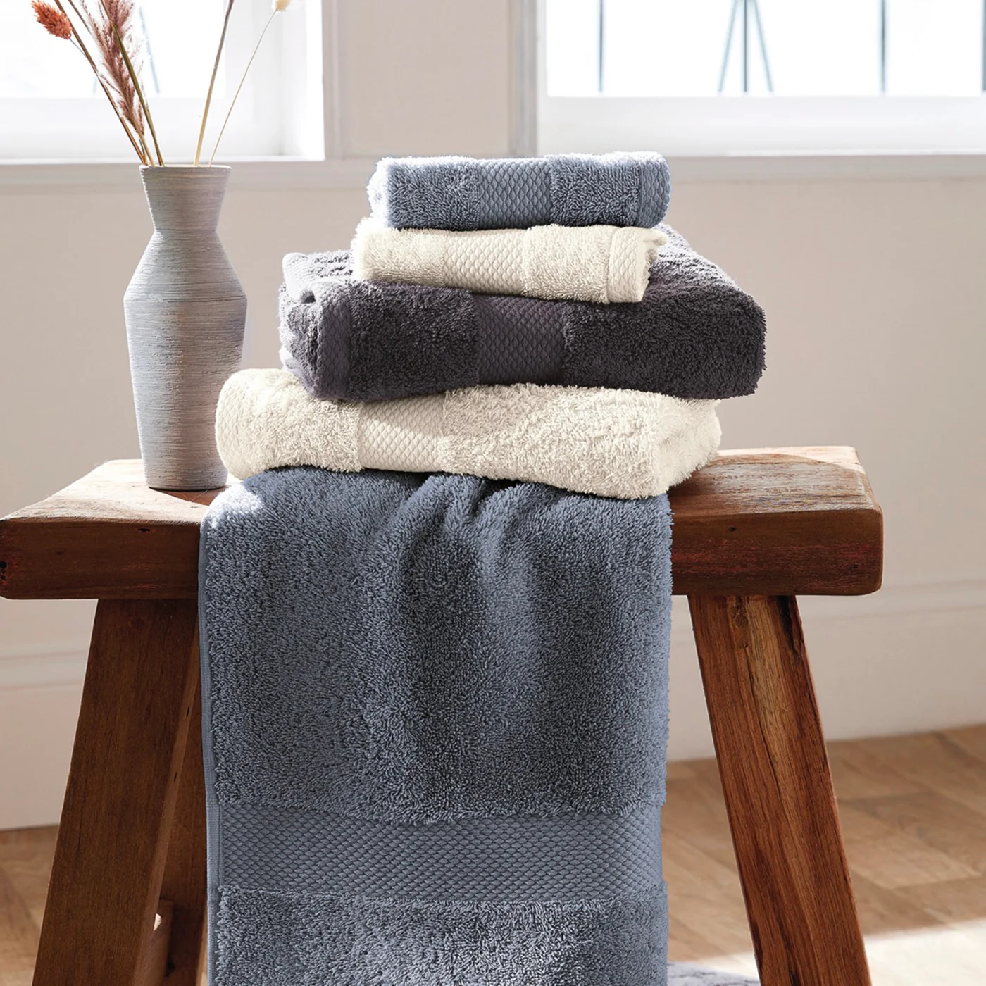 Set De 2 Serviettes + 2 Draps De Bain - Ivoire - Image 2