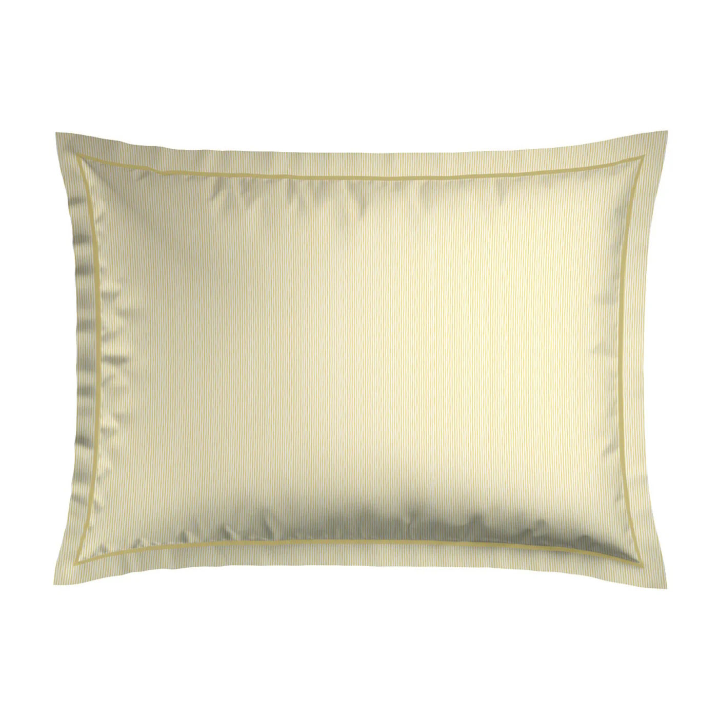 Set De 2 Taies D'Oreiller Satin De Coton - Lignes Peintes - Jaune - Image 2