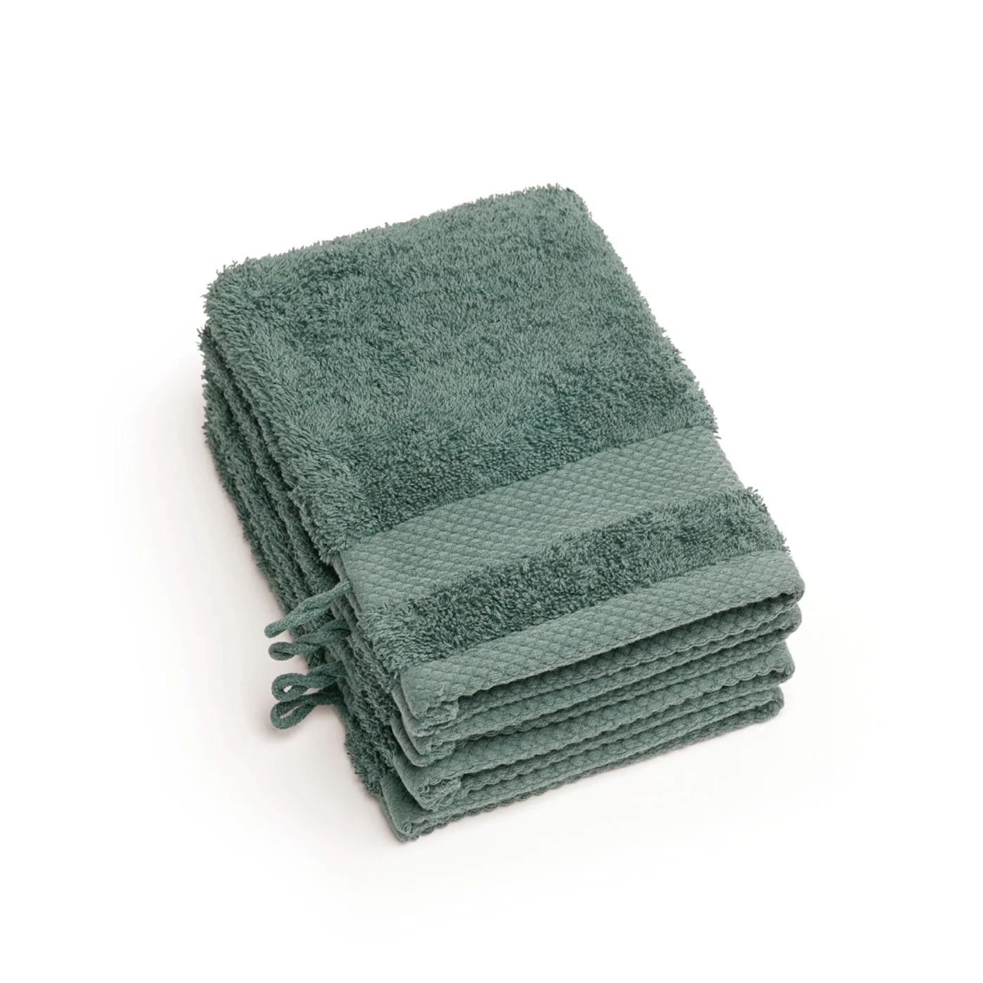 Set De 4 Gants De Toilette - Vert Bouteille