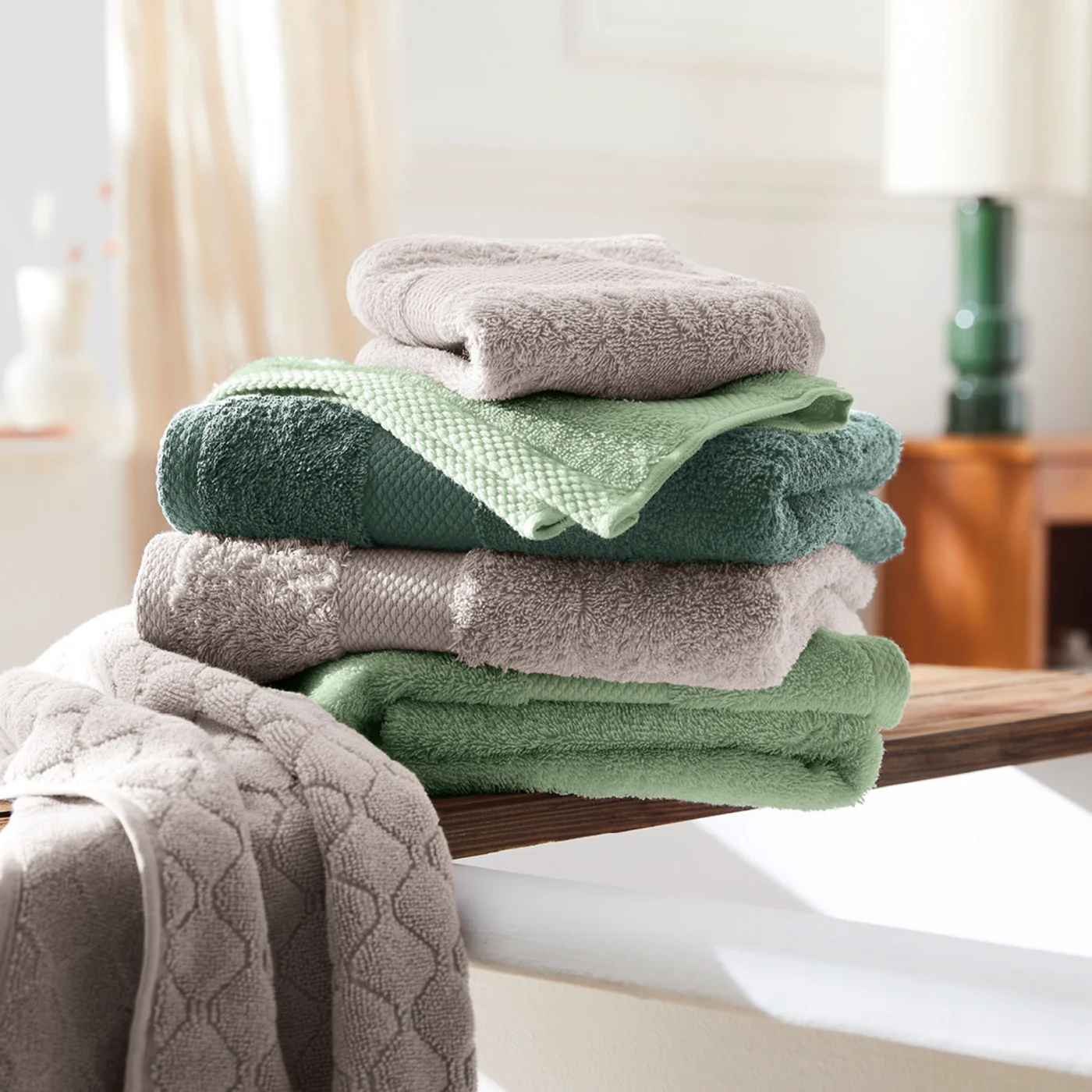 Set De 4 Serviettes D'Invitées - Vert Prairie - Image 2