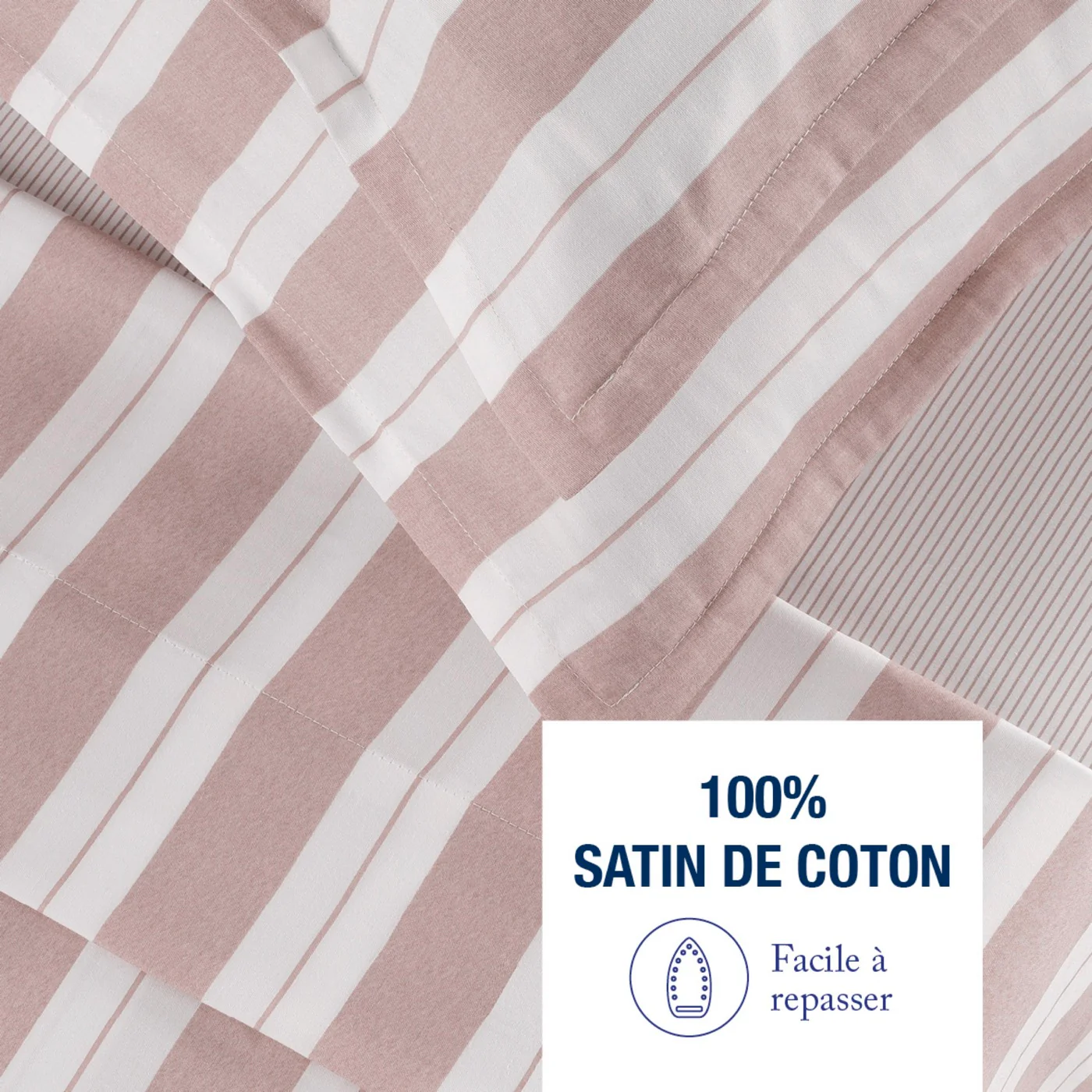 Taie D'Oreiller Satin De Coton - Chloé - Vieux Rose - Image 5