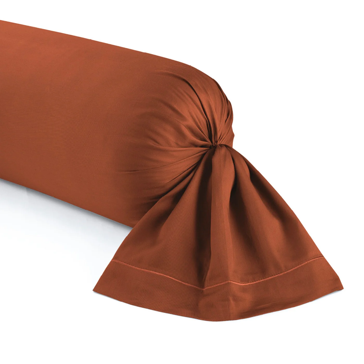Taie De Traversin Satin De Coton - Uni - Terracotta 01