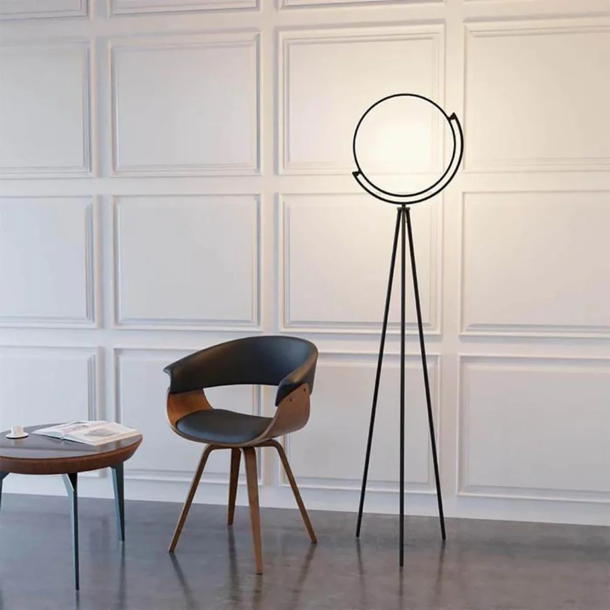 Lampadaire Croissant De Lune - Noir