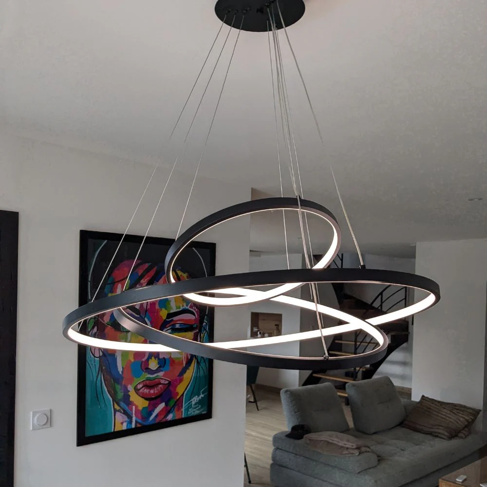 Lustre D'Intérieur Waves Intensité Variable - Noir - Image 16