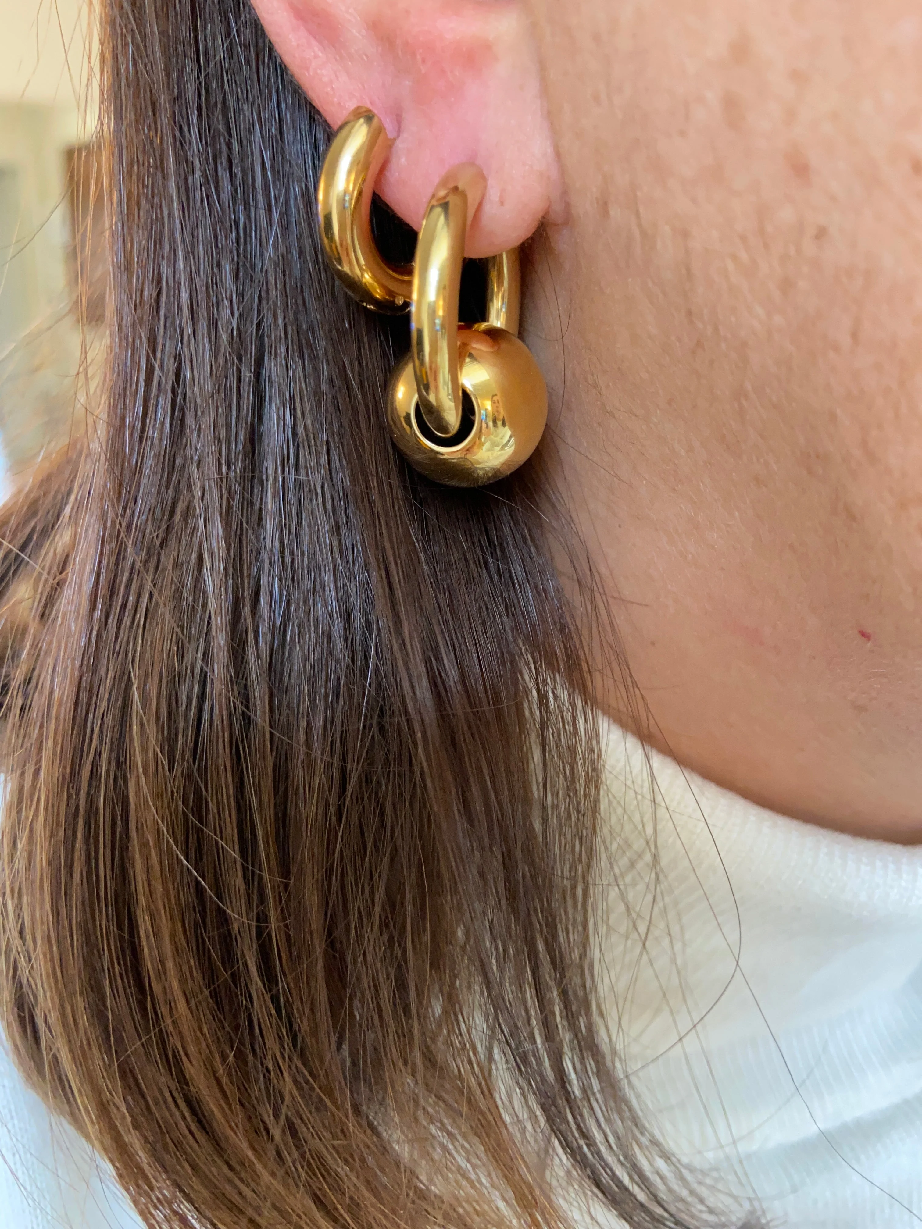 Boucles D'Oreilles Big Irène - Doré - Image 3
