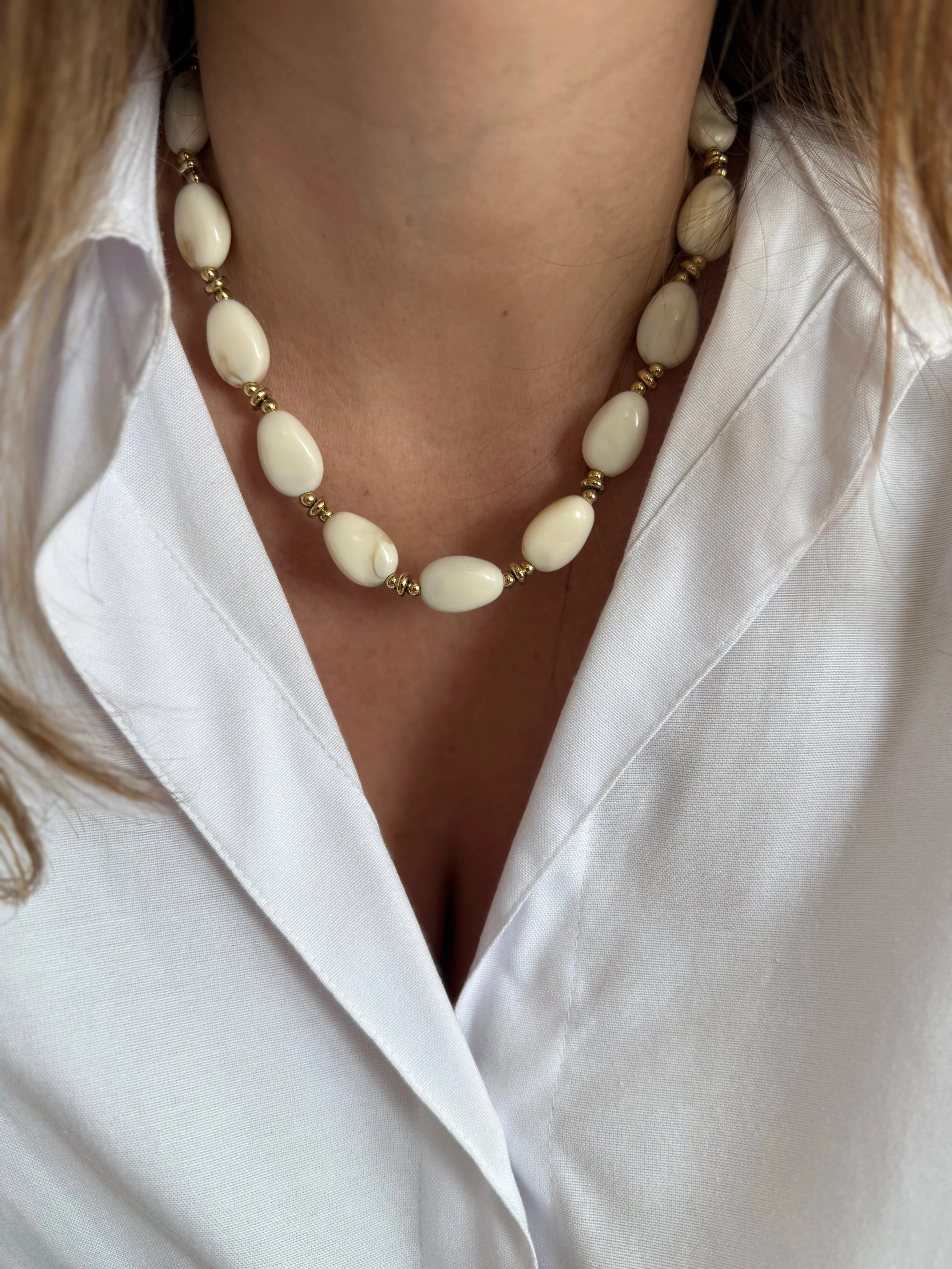 Collier Jade - Beige Ou Turquoise - Image 4