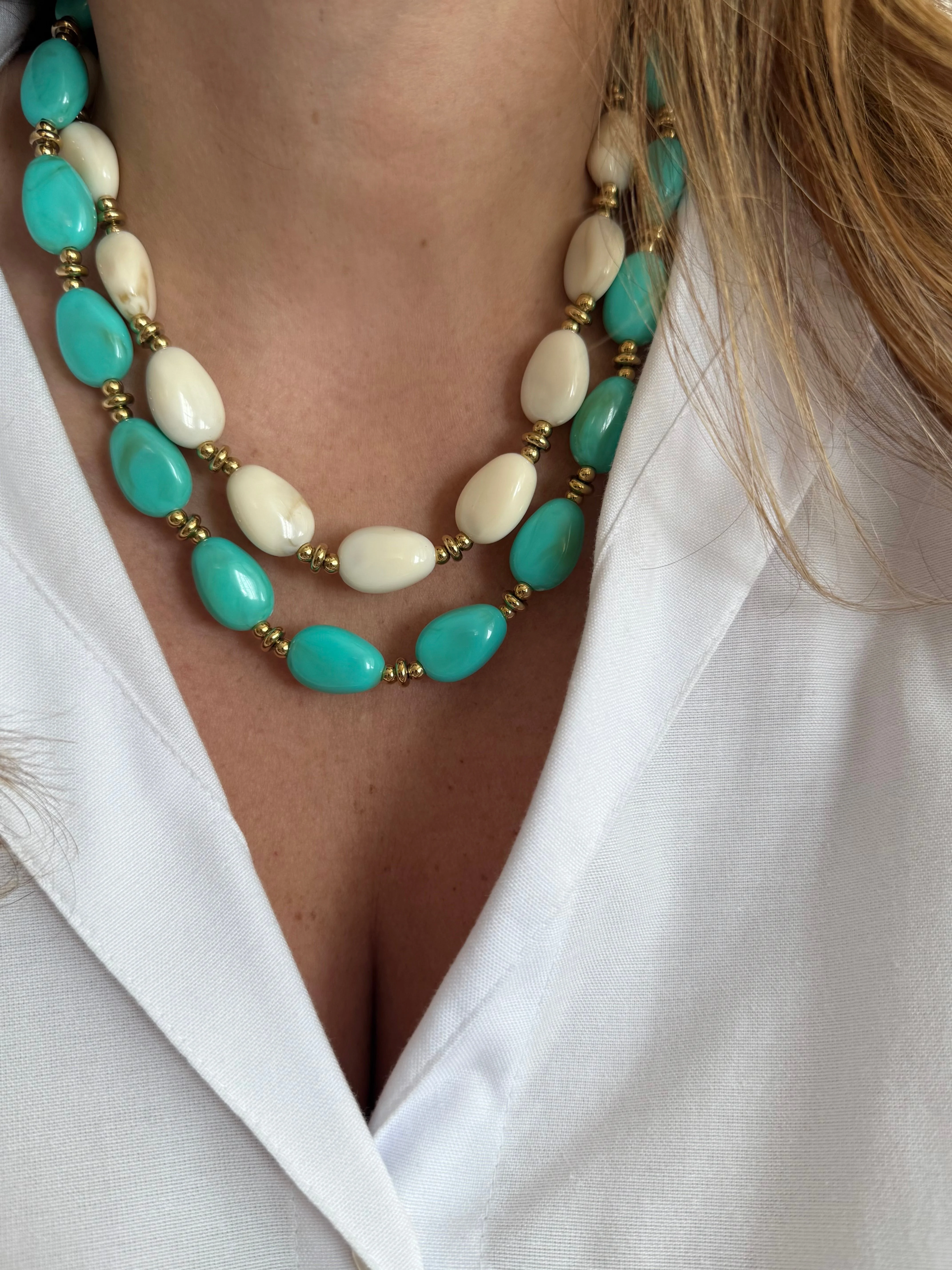 Collier Jade - Beige Ou Turquoise - Image 5