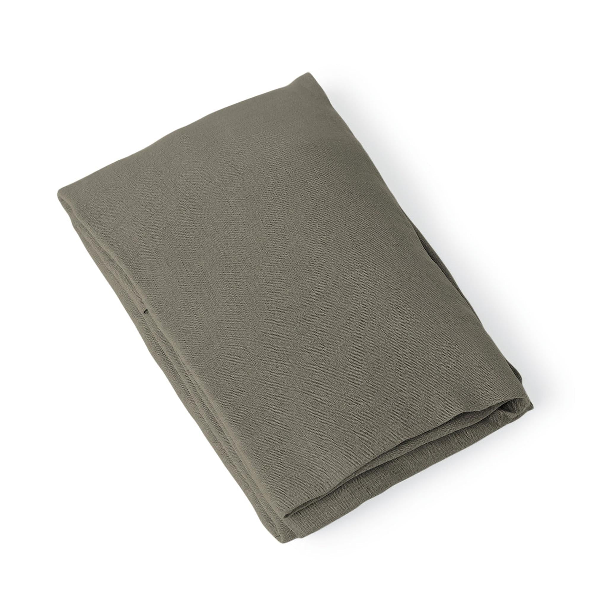 Jeté De Lit Camille - Vert Kaki - Lin Lavé - Image 2