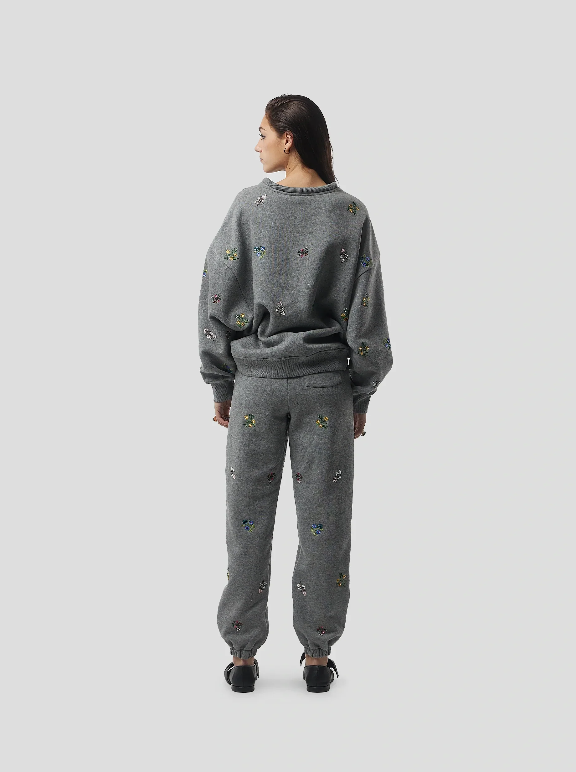 Kiara pants in grey beaded embroideried fleece - Image 4
