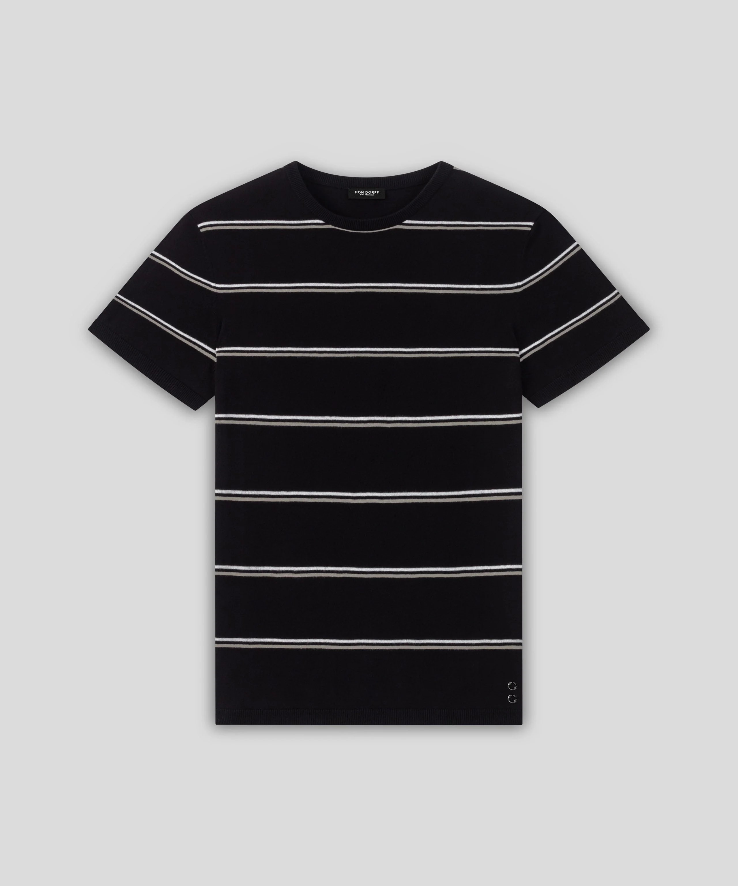 T-Shirt Knitted Striped - Black - Image 3