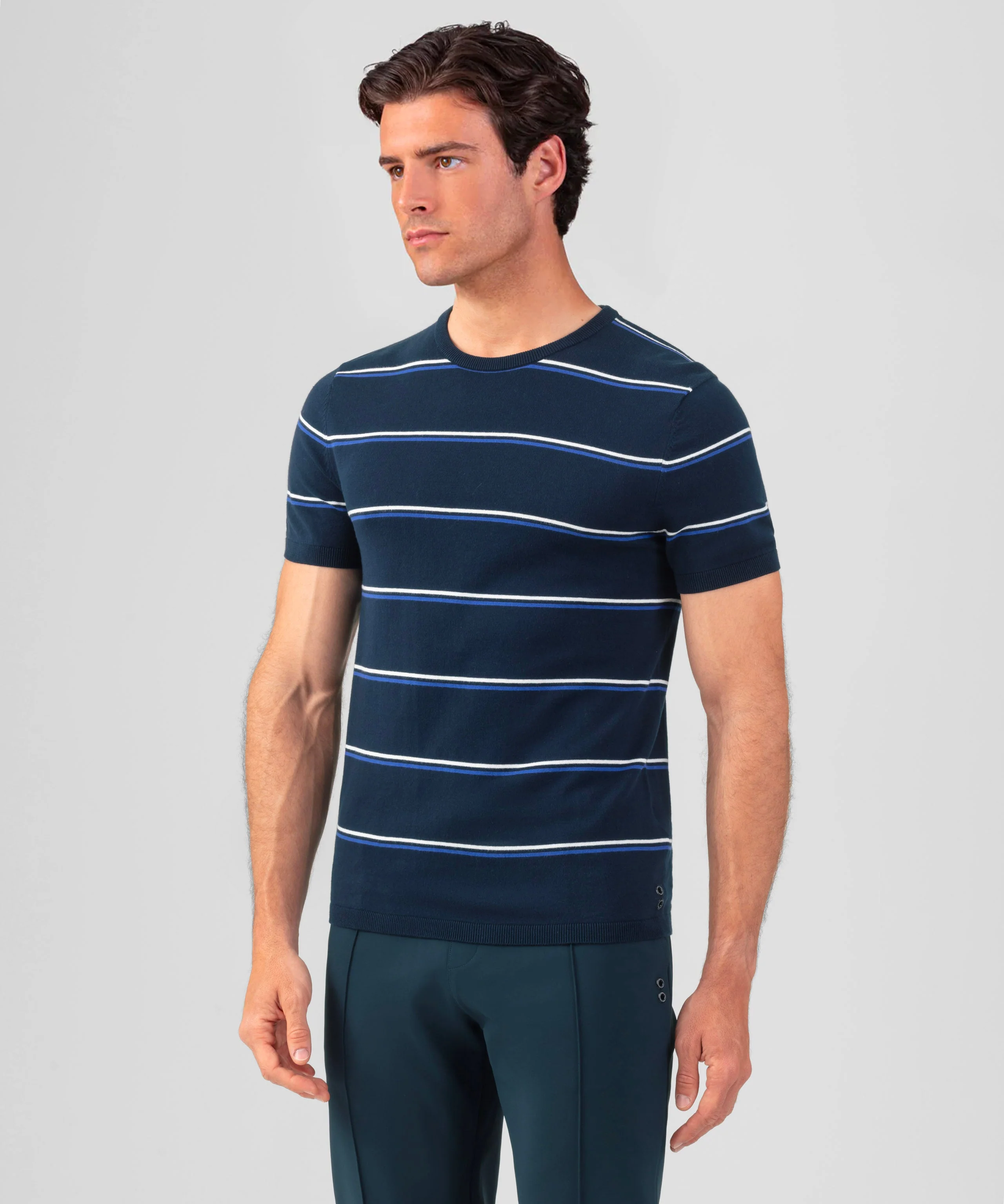 T-Shirt Knitted Striped - Navy - Image 2
