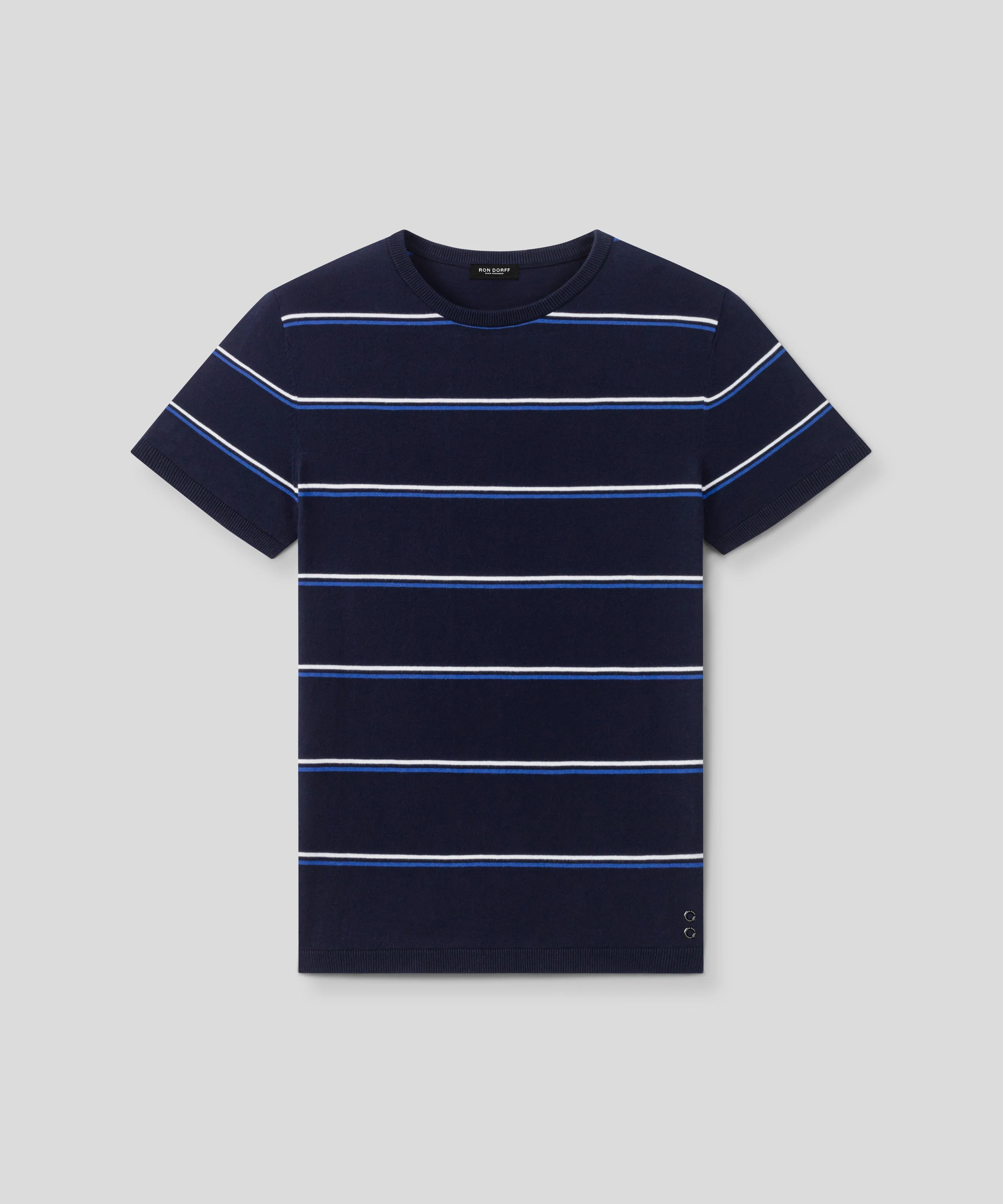 T-Shirt Knitted Striped - Navy - Image 3