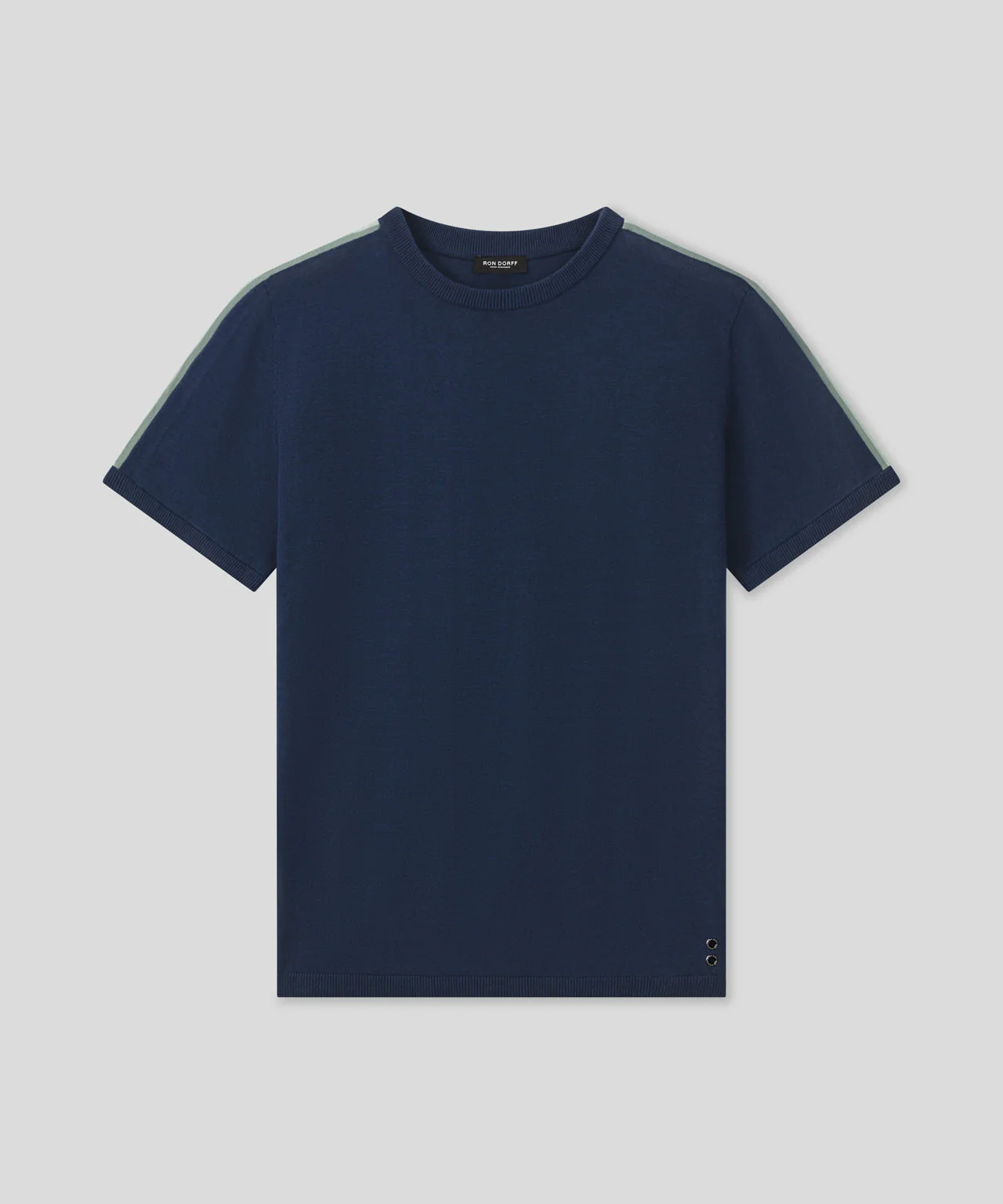 T-Shirt Knitted W. Side Stripes - Deep Ocean - Image 3
