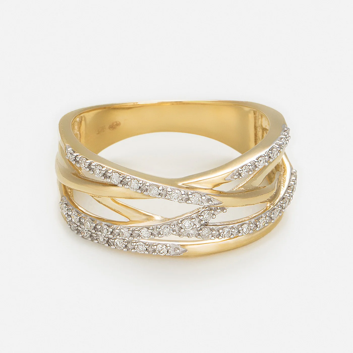 Bague "Entrelacs Eternel" D0,18Ct/36 - Or Jaune 375/1000 - Image 2