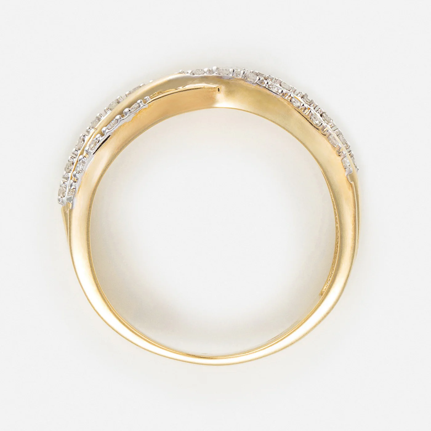Bague "Entrelacs Eternel" D0,18Ct/36 - Or Jaune 375/1000 - Image 4