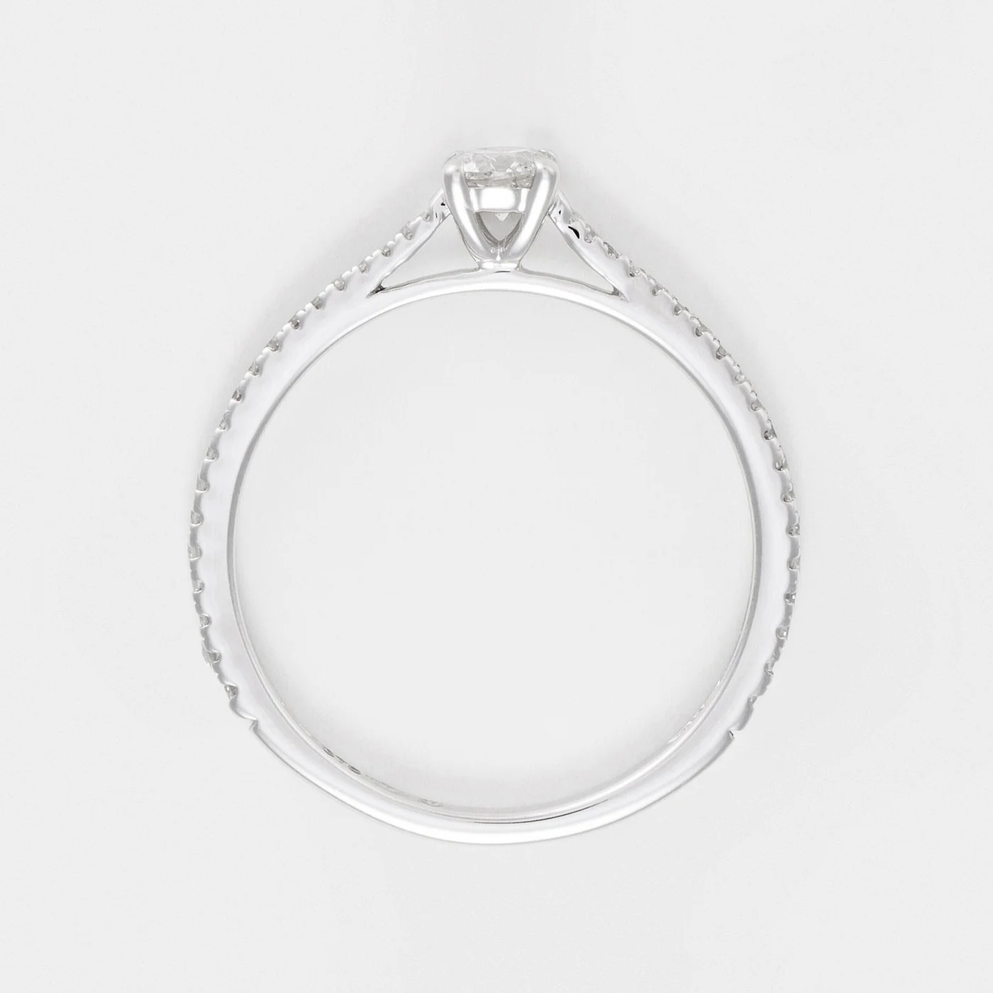 Bague "Solitaire Royal 0,3 Carat" - Or Blanc 375/1000 - Image 4