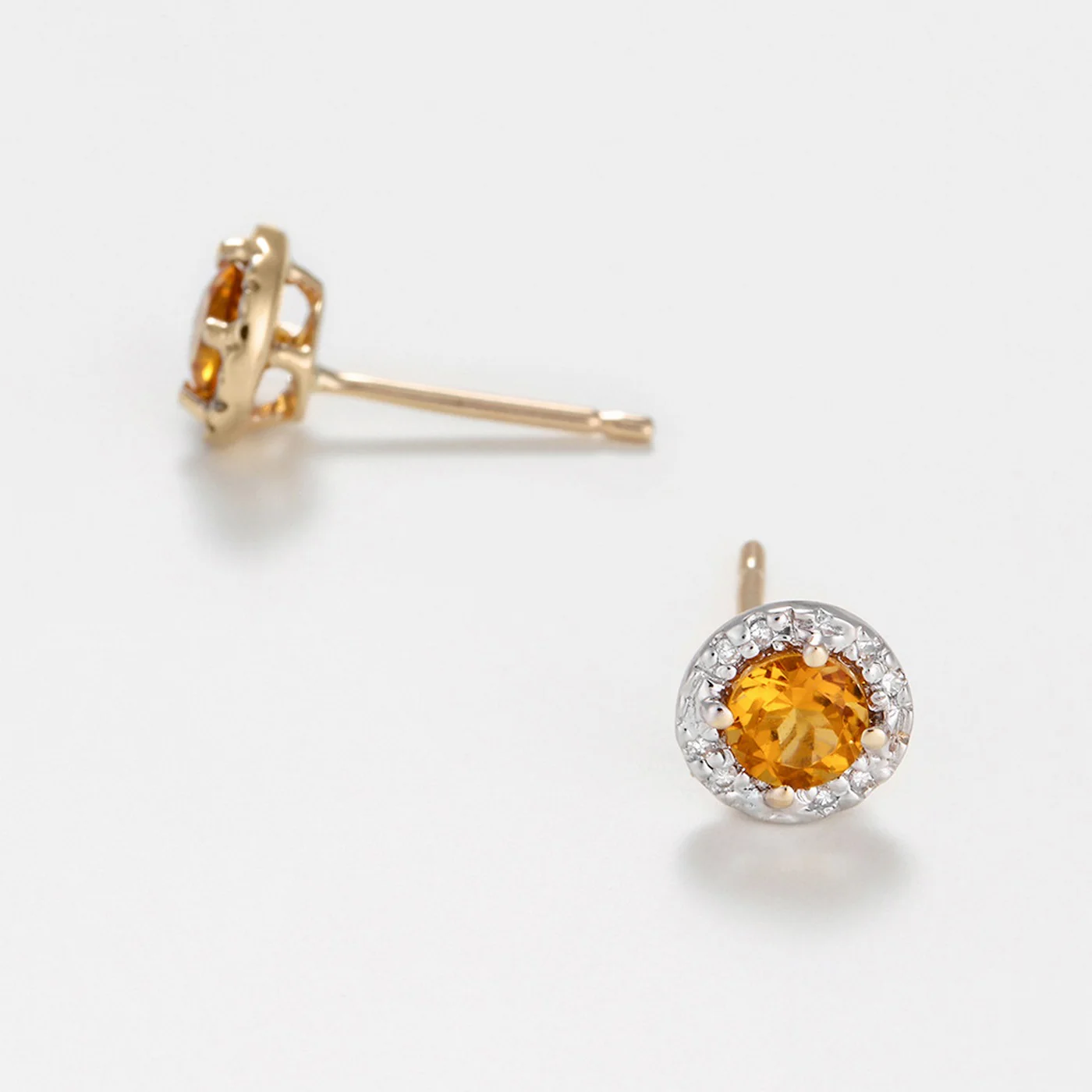 Boucles D'Oreilles"Popi"- D0,05/16 Et Citrine 0,46/2 - Or Jaune 375/1000 - Image 3