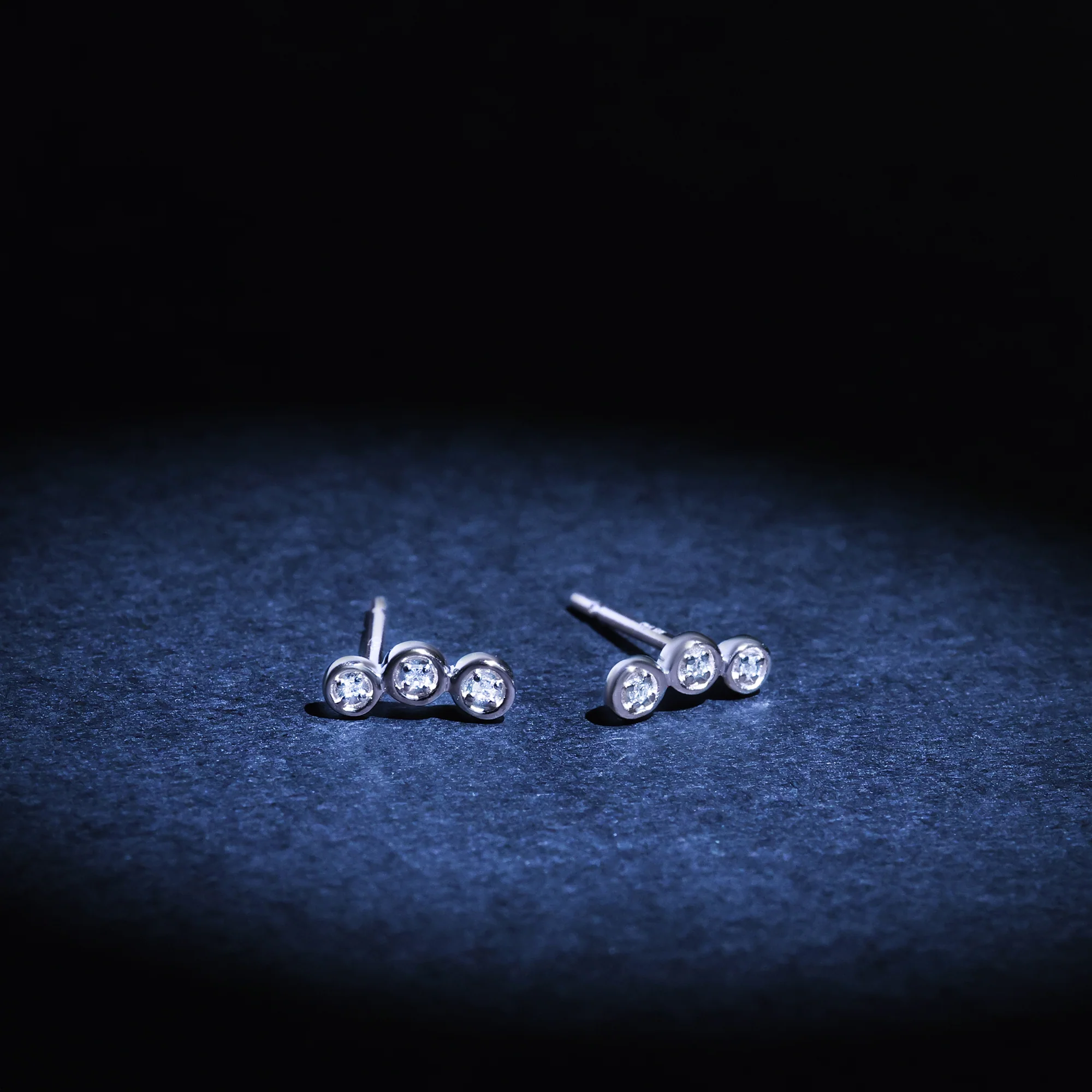 Boucles D'Oreilles Tres D0,02/6 - Or Blanc 375/1000