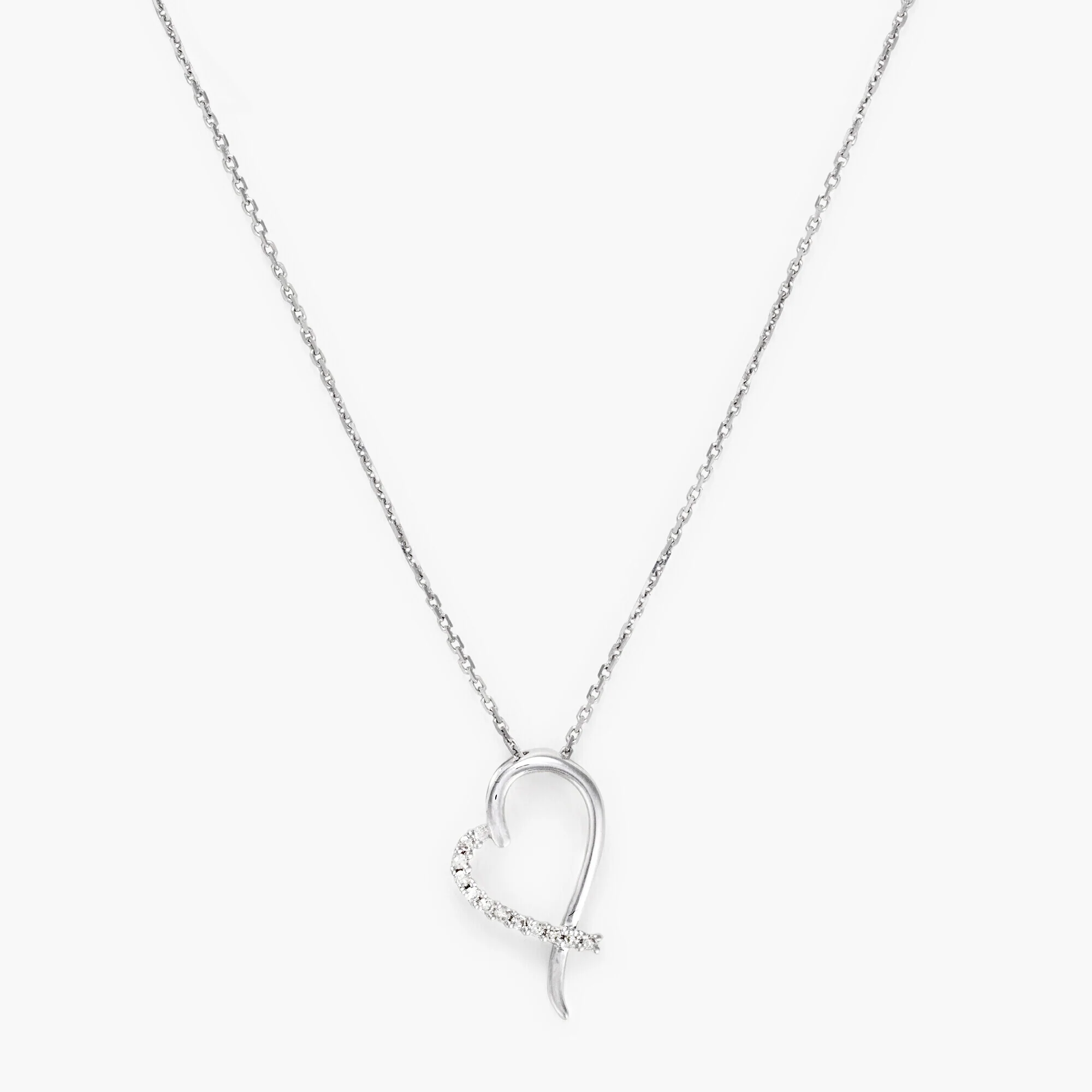 Pendentif "Tender Heart" Diamant 0,06/12 - Or Blanc 375/1000 - Image 2