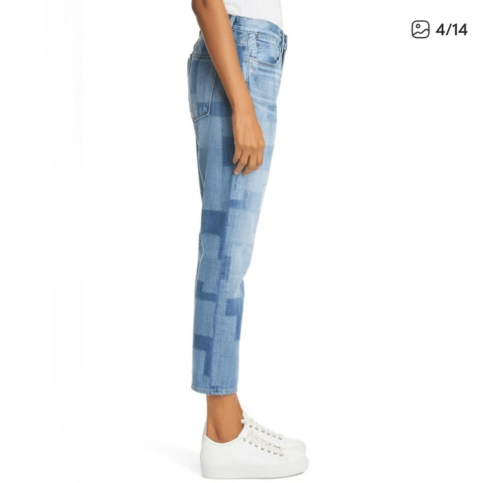Pantalon Le High Straight Laser Patchwork - Indigo Multi - Image 3