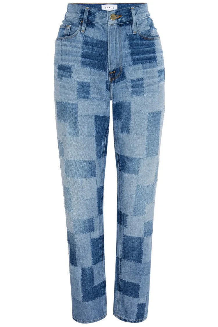 Pantalon Le High Straight Laser Patchwork - Indigo Multi - Image 5