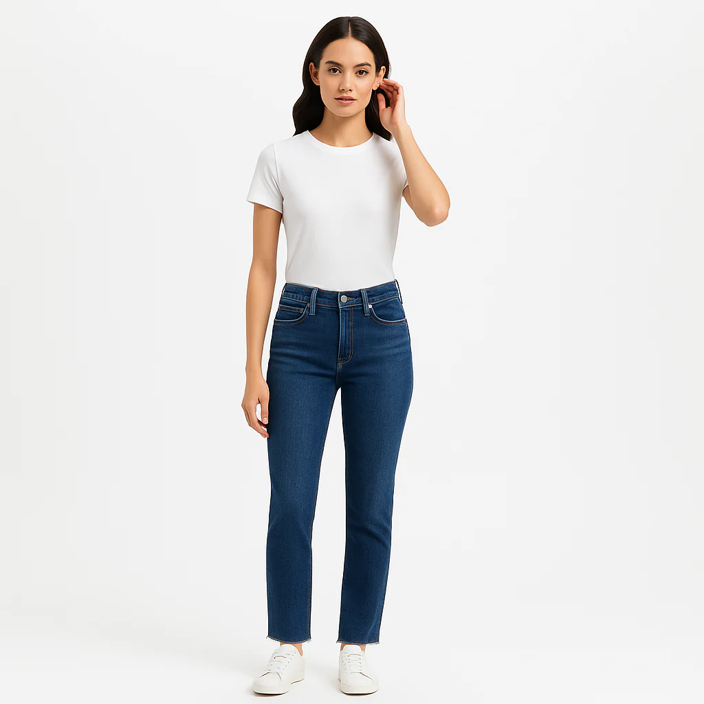 Pantalon Le High Straight Raw Edge - Keynote