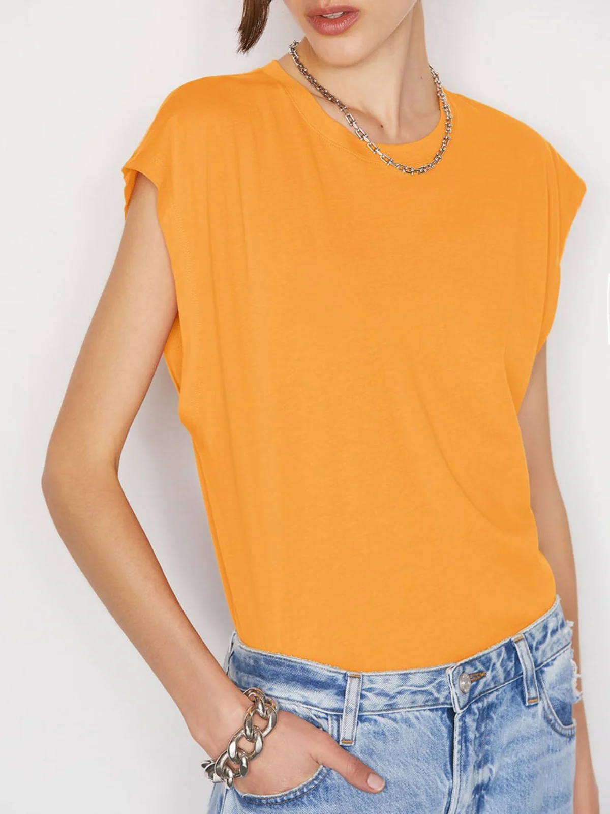 Top Le Mid Muscle Crew - Kumquat - Image 5