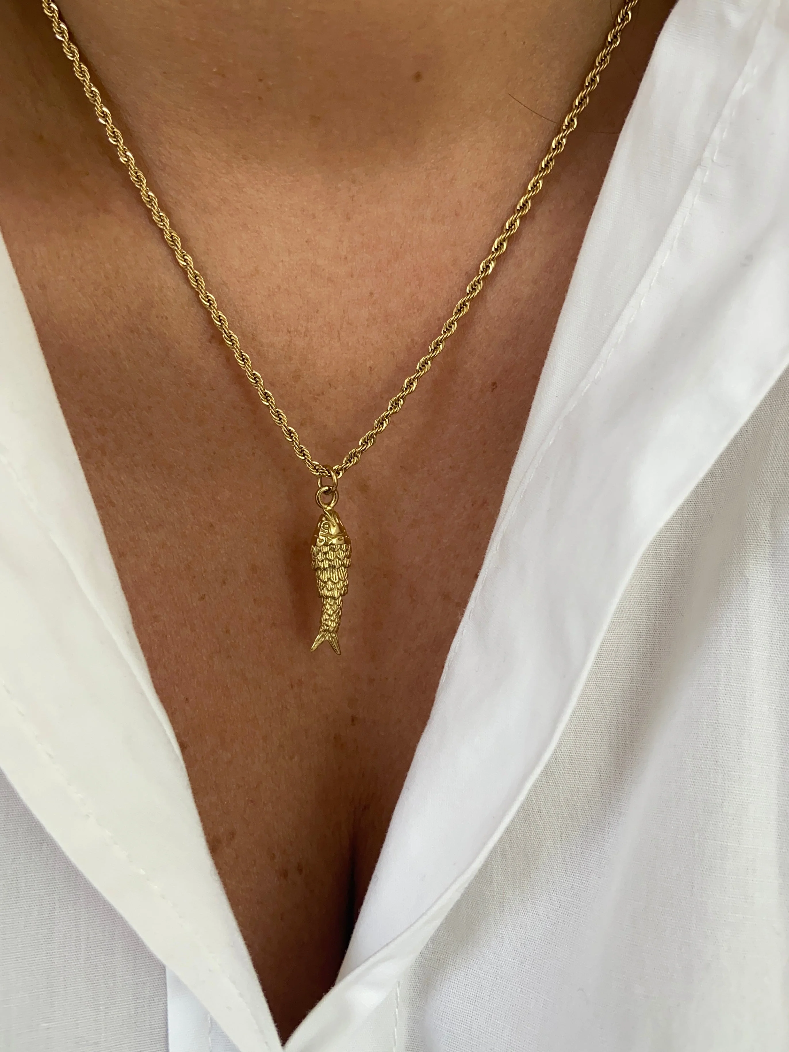 Collier Petit Poisson - Doré Ou Argent - Image 2