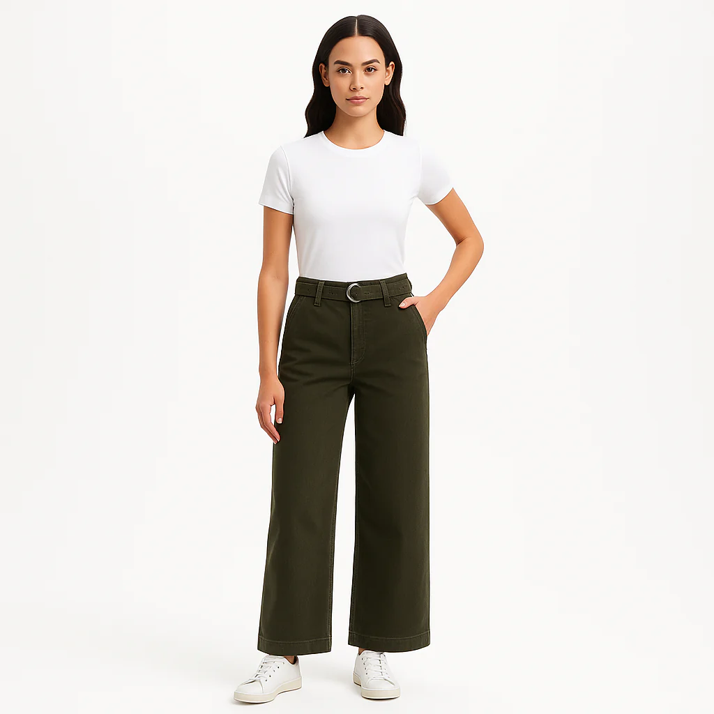 Pantalon Le Pixie Cinched Wide Leg - Military Green