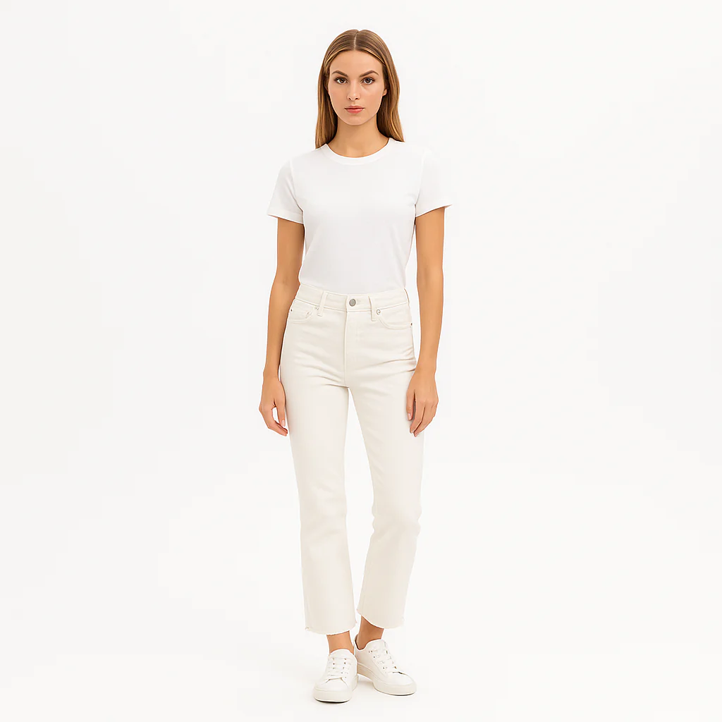 Pantalon Le Super High Crop Mini Boot Cascade Hem - Au Natural Destruct