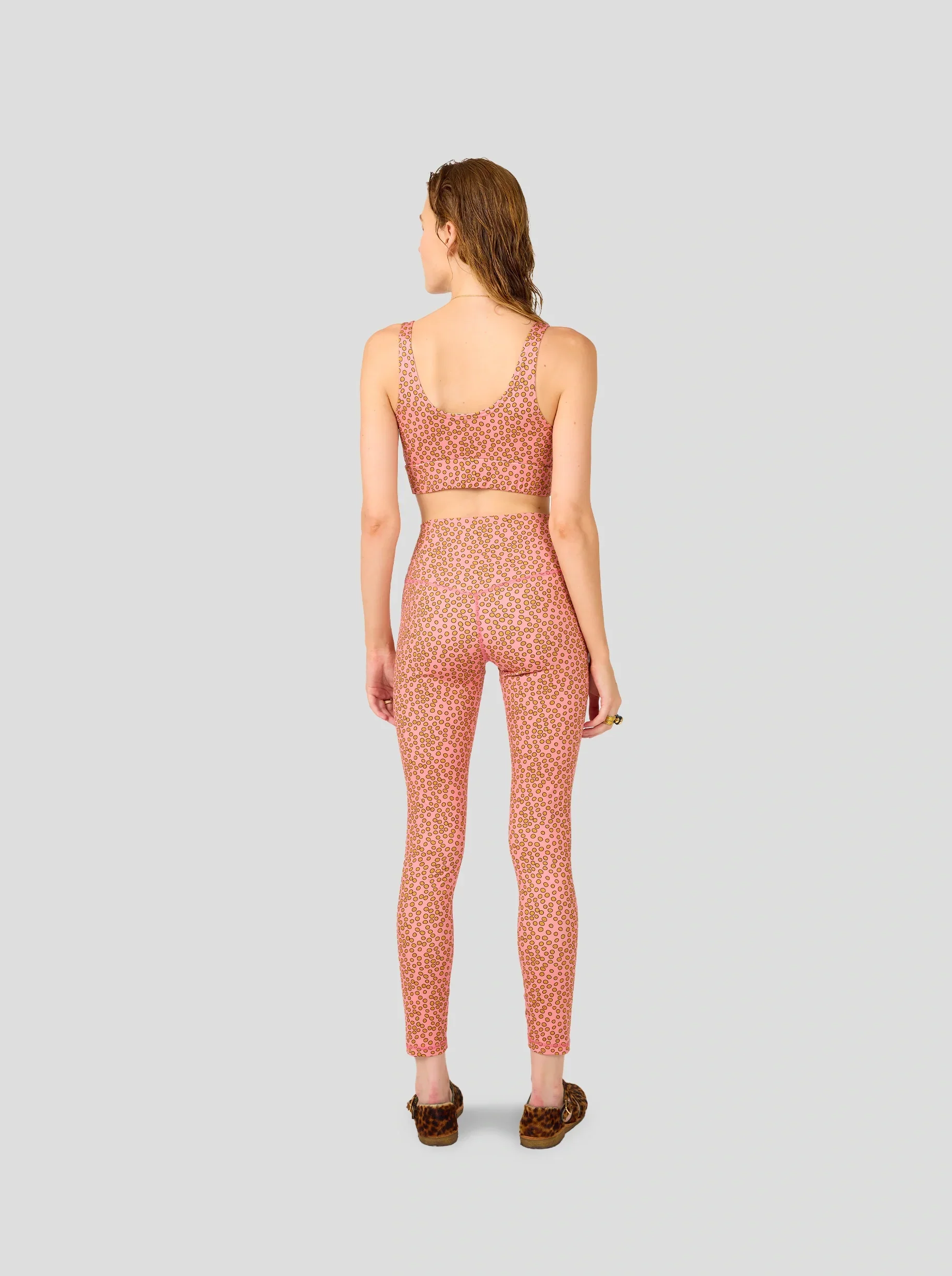 Glue Legging in Canyon Clay Messy Dots Print - Image 3