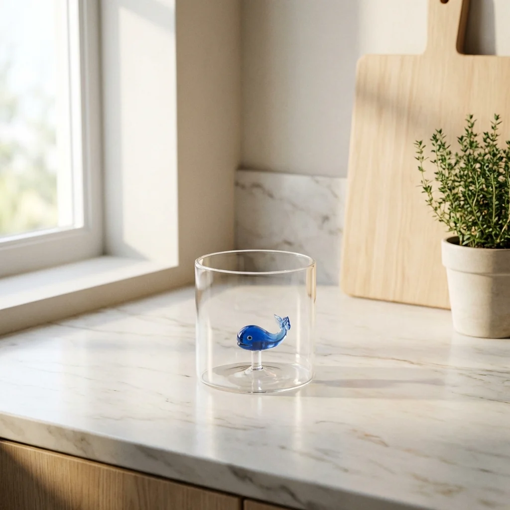 Gobelet En Verre Borosilicate - Figurine Baleine