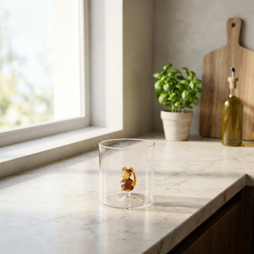 Gobelet En Verre Borosilicate - Figurine Singe