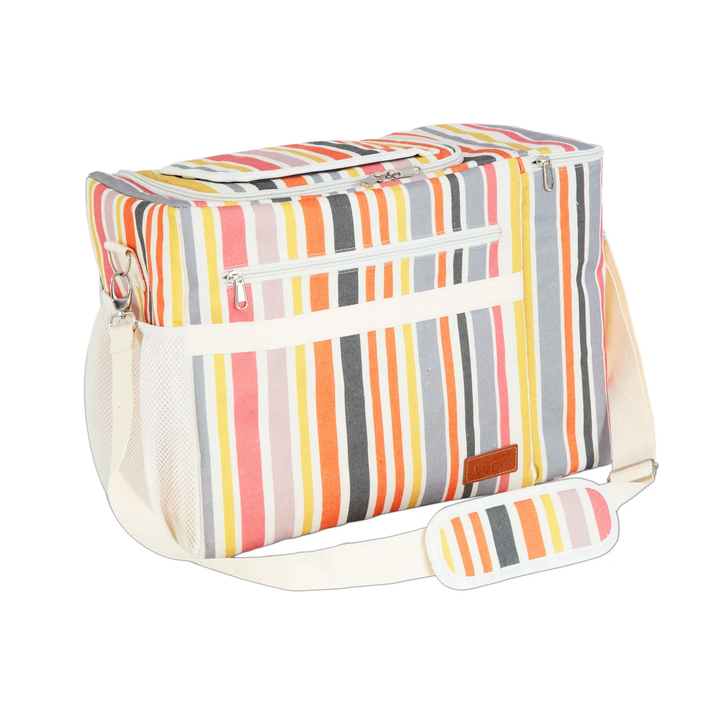 Sac Isotherme Rayé Avec Poche Pour Bouteille - Multicolore - Image 2