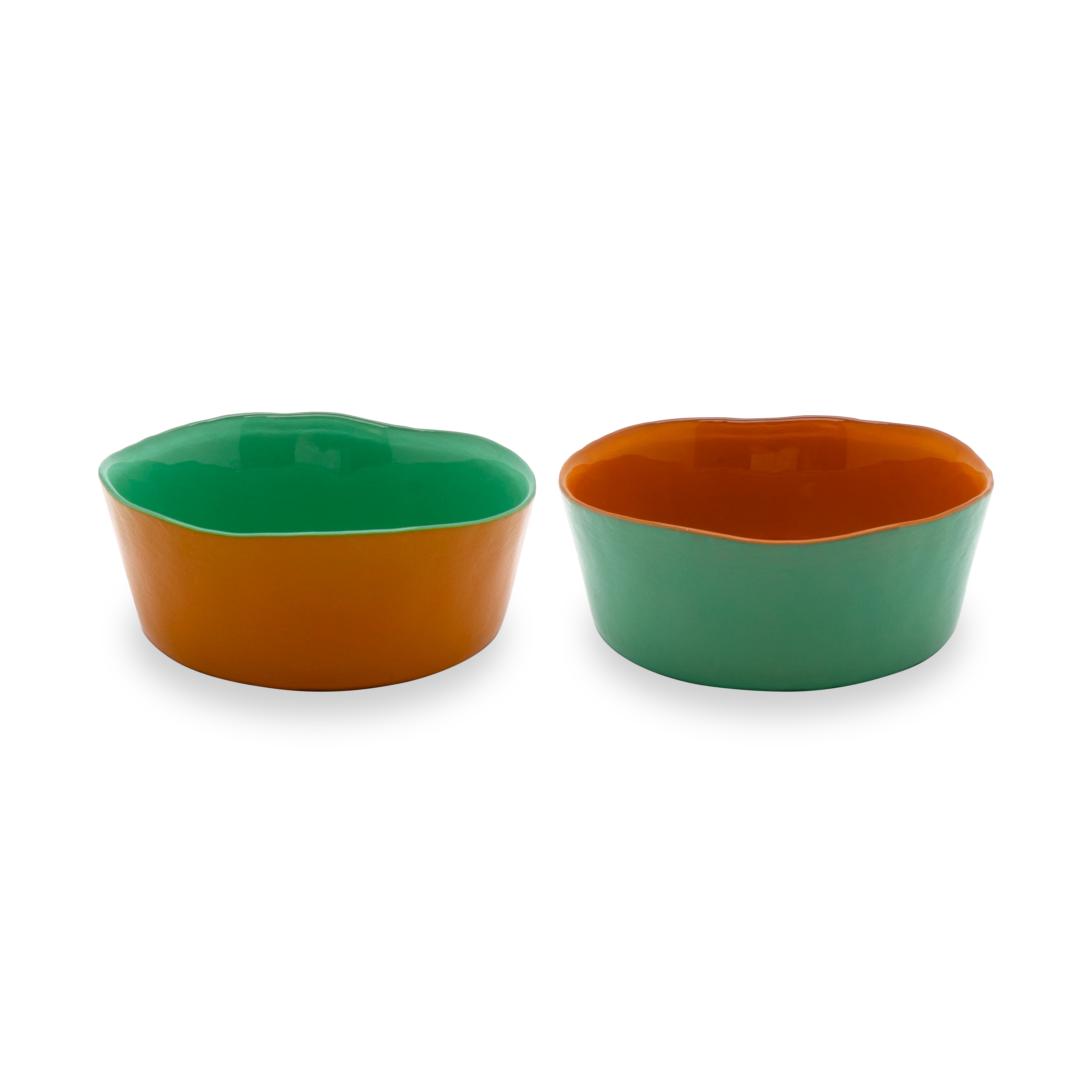 Set De 2 Bols En Verre - Vert/Orange - Image 2