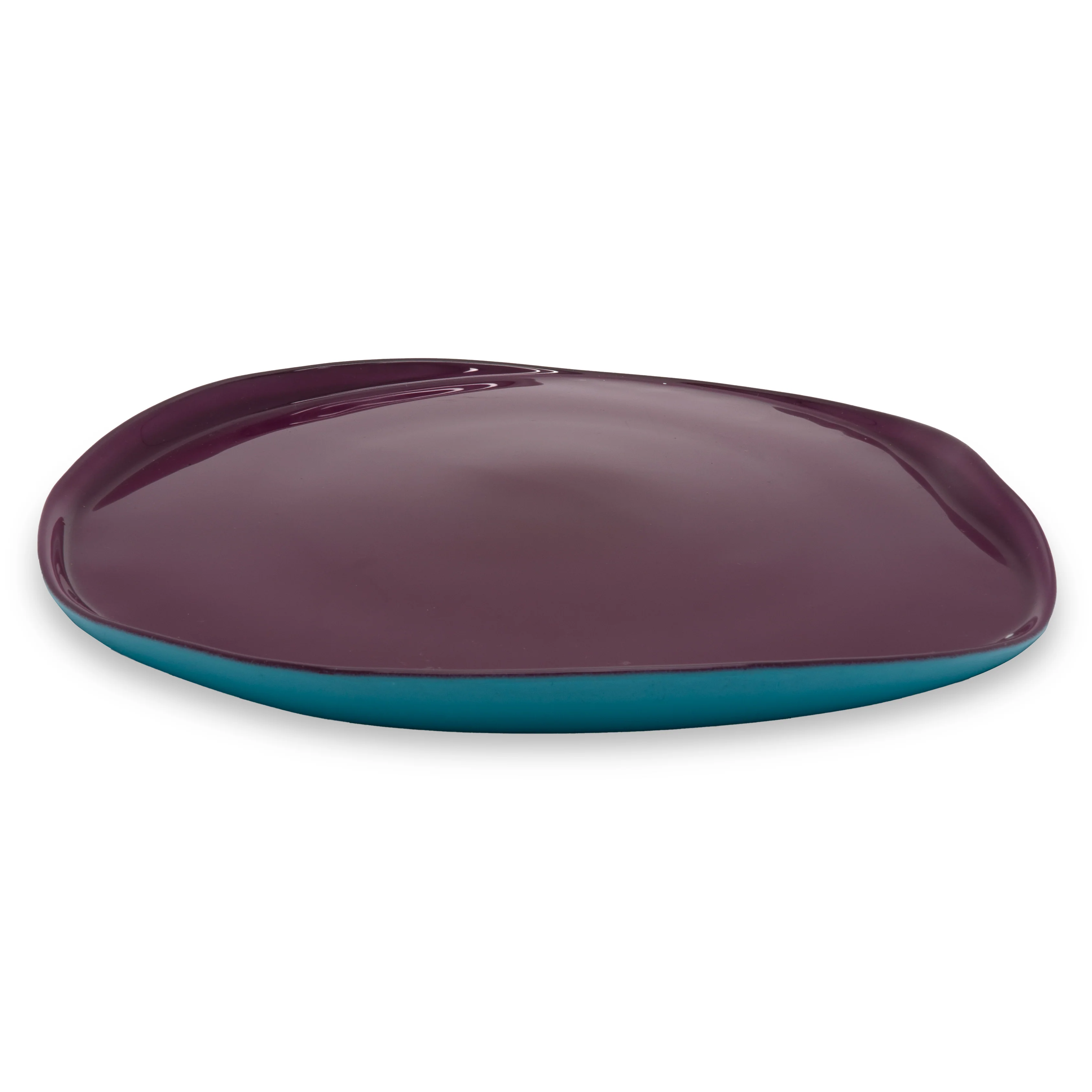 Assiette Plate En Verre - Bordeaux/Turquoise - Image 2
