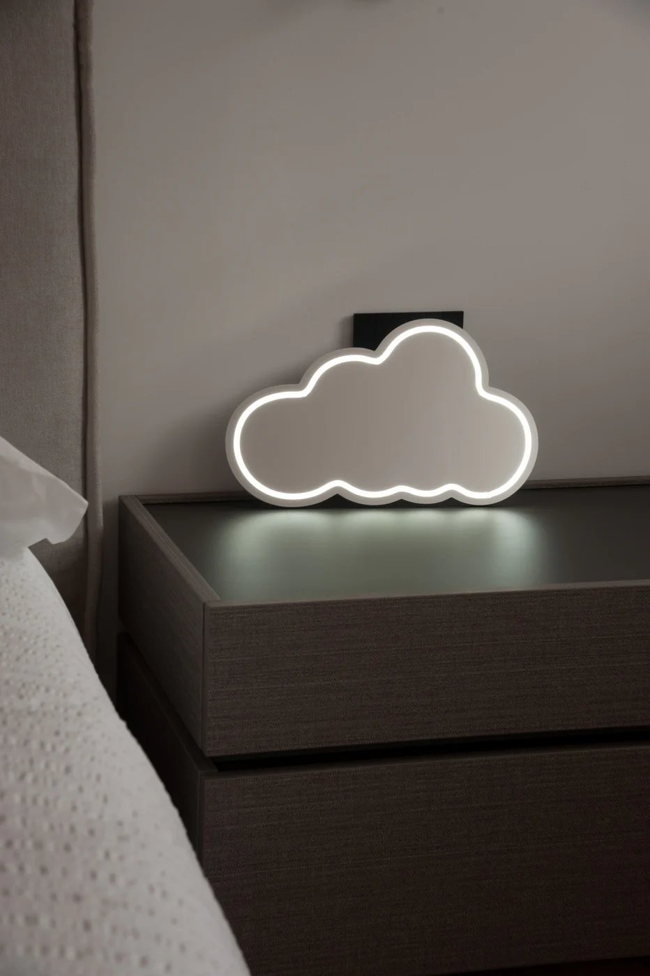 Miroir Néon Décoratif Avec Lumières Led - Décor Nuage Blanc - Image 3