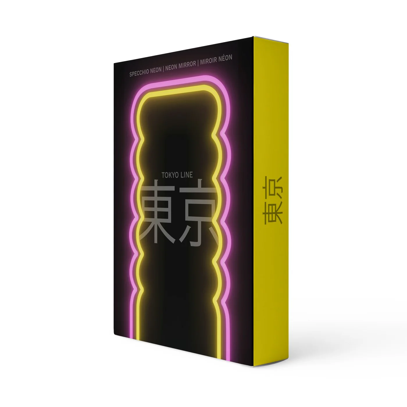 Miroir Néon Décoratif Avec Lumières Led - Décor Vagues Roses Et Jaunes