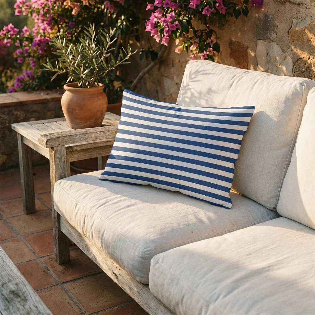 Coussin Gonflable Avec Taie D'Oreiller En Microfibre - Bleue