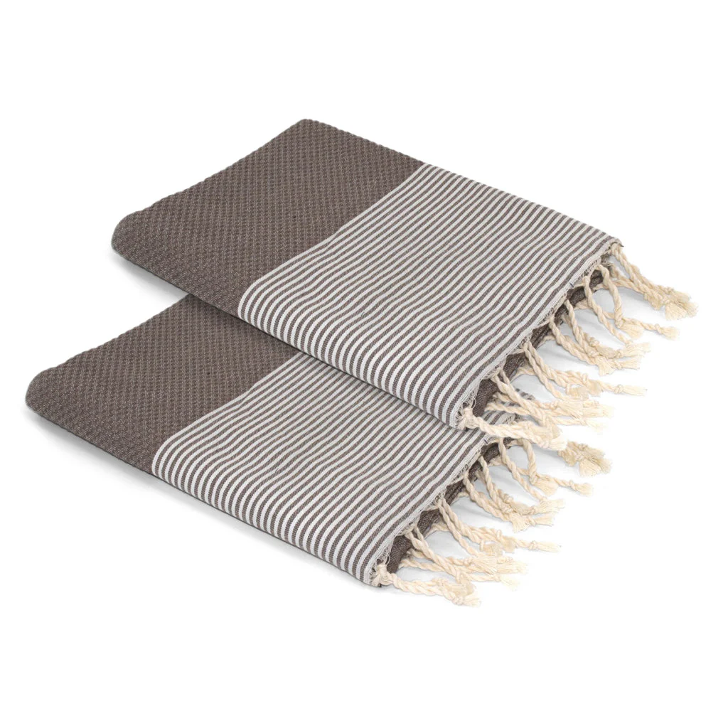 Lot De 2 Foutas Ericeira - Taupe Clair - Coton