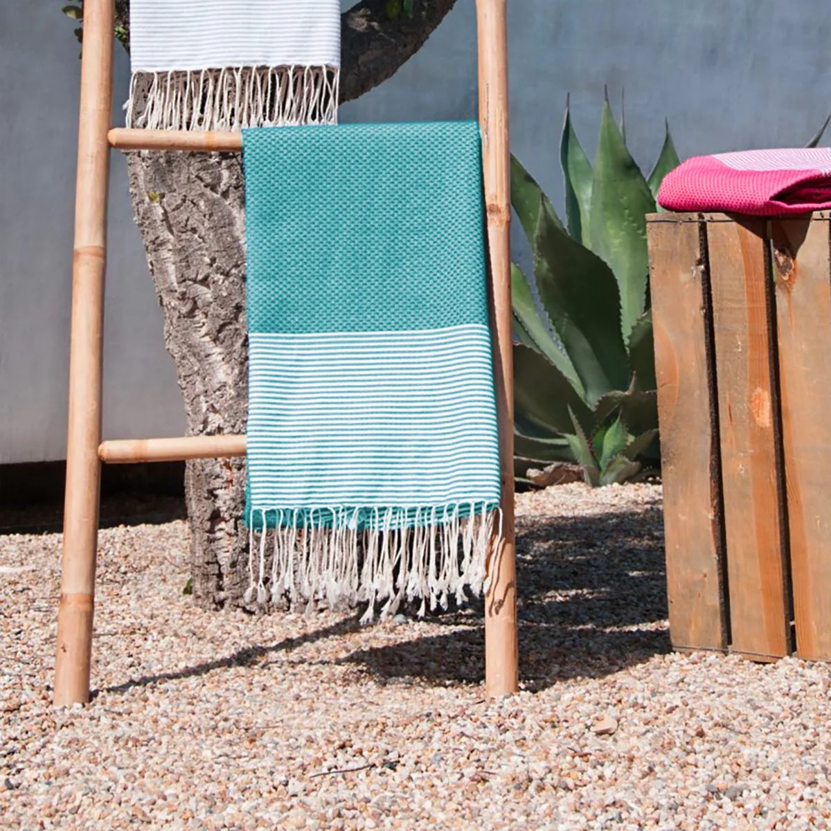 Lot De 2 Foutas Ericeira - Vert Turquoise - Coton - Image 3