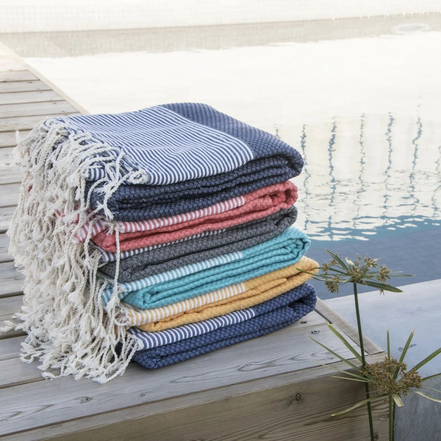 Lot De 2 Foutas Ericeira - Vert Turquoise - Coton - Image 4