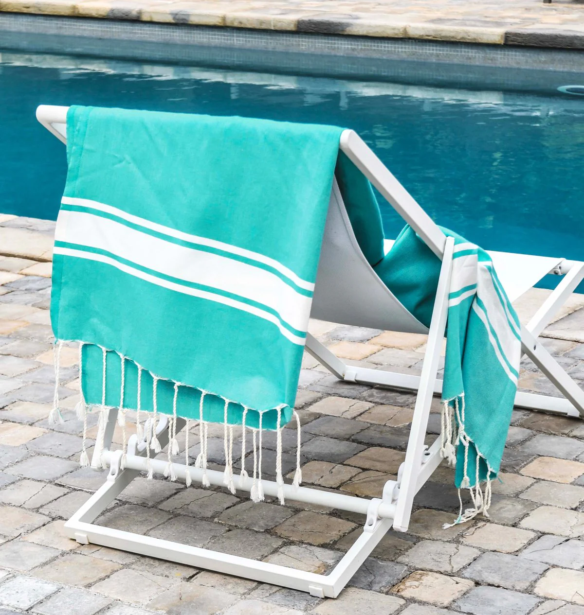 Lot De 2 Foutas Malibu - Vert Turquoise - Coton - Image 3