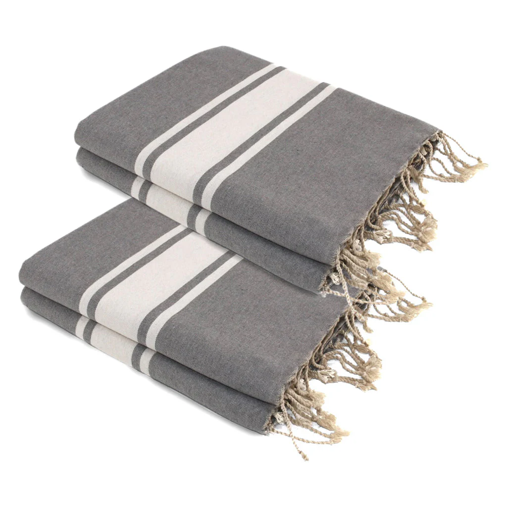 Lot De 2 Foutas Xxl Malibu - Gris Moyen - Coton