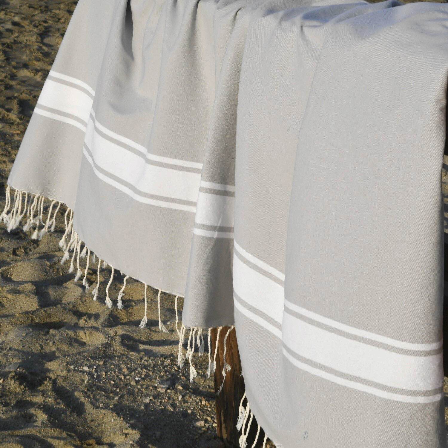 Lot De 2 Foutas Xxl Malibu - Gris Perle - Coton - Image 2