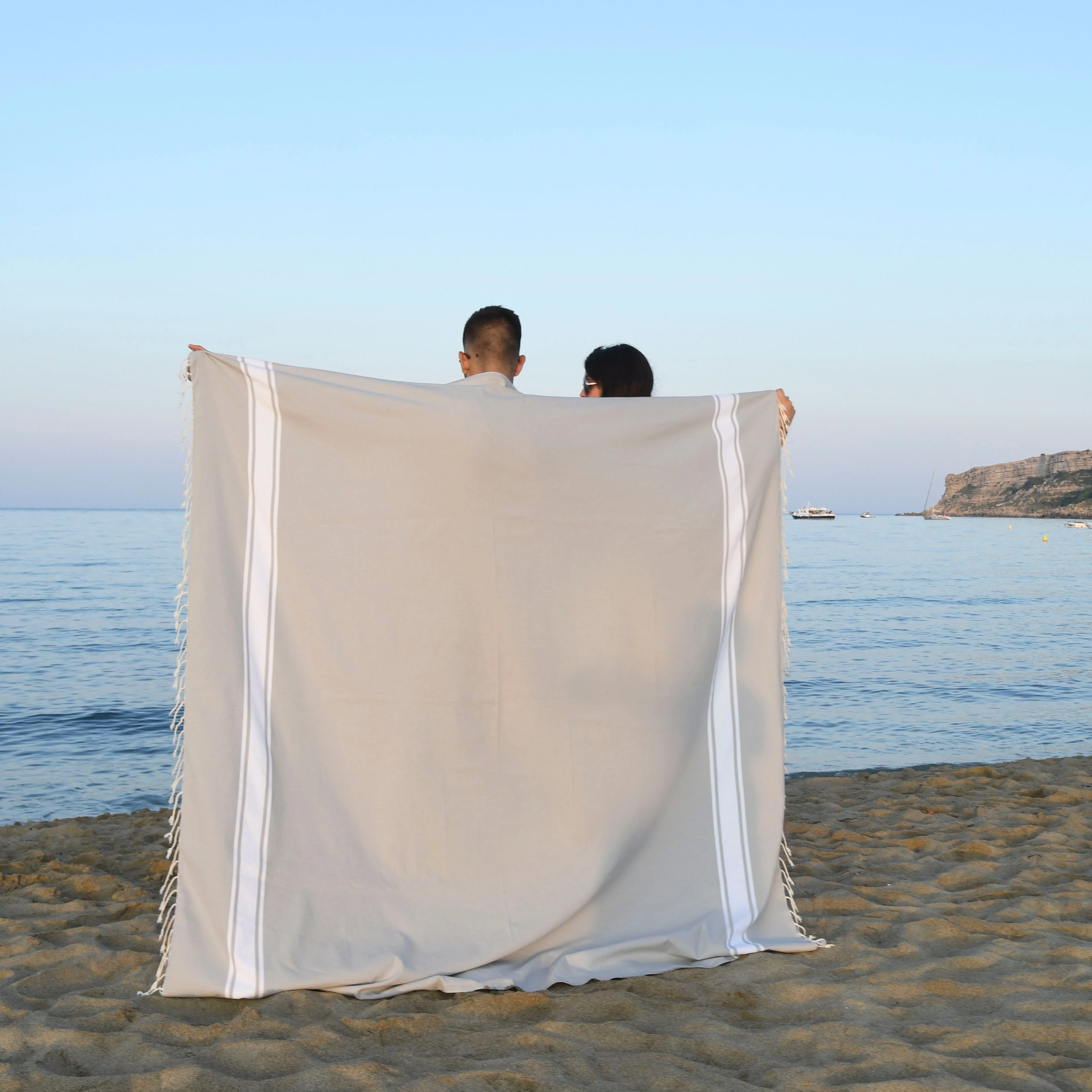 Lot De 2 Foutas Xxl Malibu - Gris Perle - Coton - Image 3