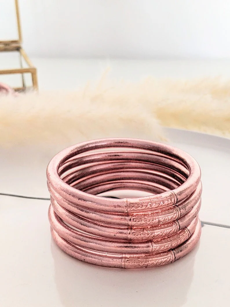 Jonc bouddhiste - rose gold