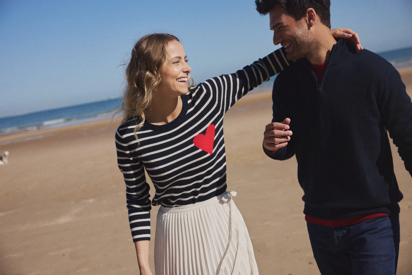 Pull Col Rond Mariniere Love Heritage Ariane - Bleu Marine Blanc Rouge - Image 3