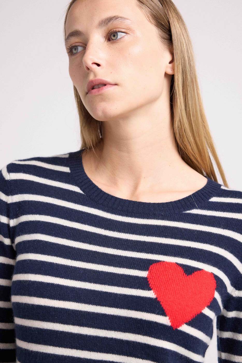 Pull Col Rond Mariniere Love Heritage Ariane - Bleu Marine Blanc Rouge - Image 9