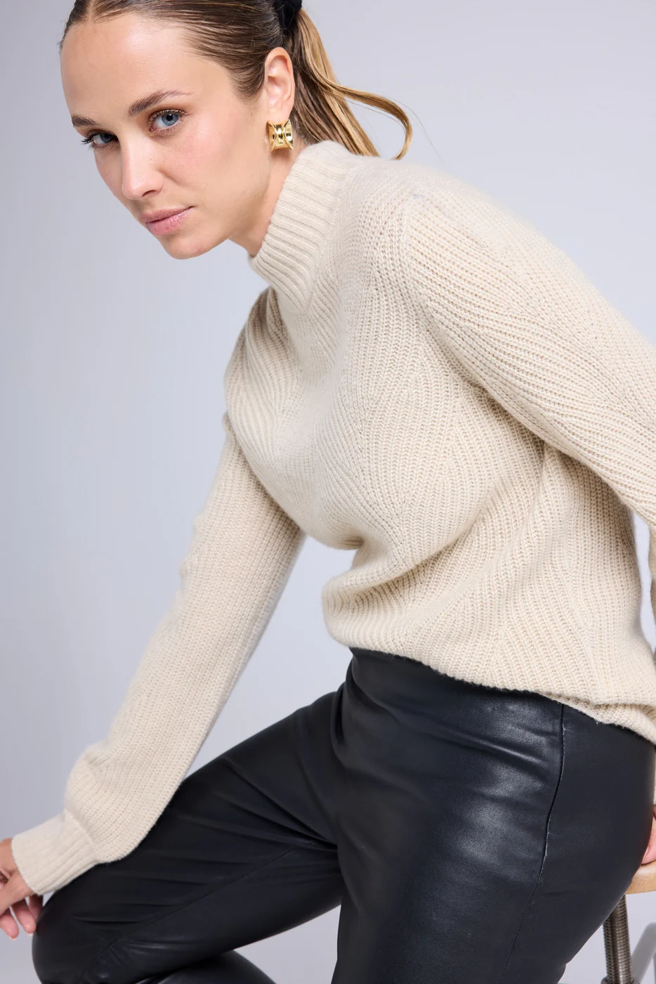 Pull Texturée Chantal - Beige Crème - Image 9